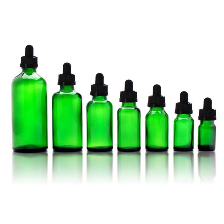 5ml 10ml 15ml 20ml 30ml glass bottle manufacture White green glass bottles with dropper 18mm childproof cap
