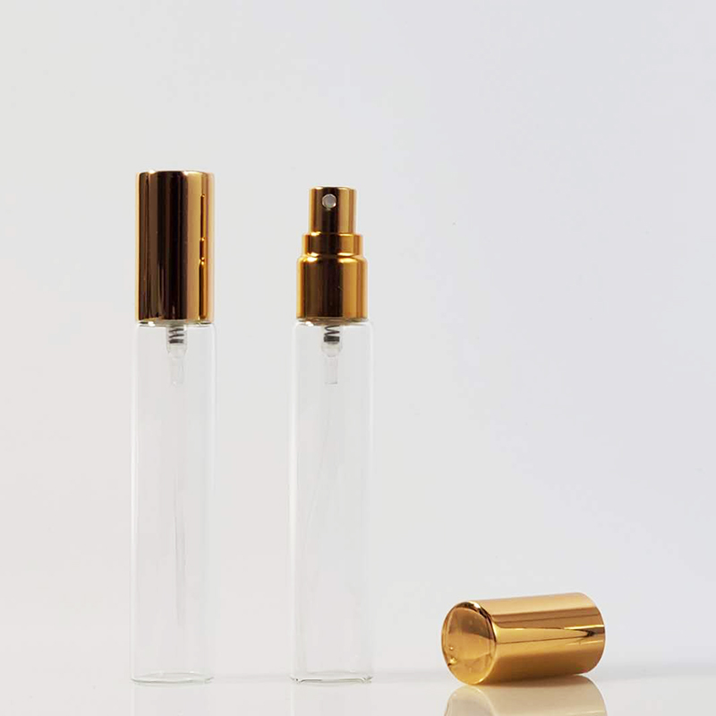 5ml 10ml 15ml 20ml Empty Black Luxury Aluminum Cap Glass Diffuser Perfume Bottle With Box Packaging