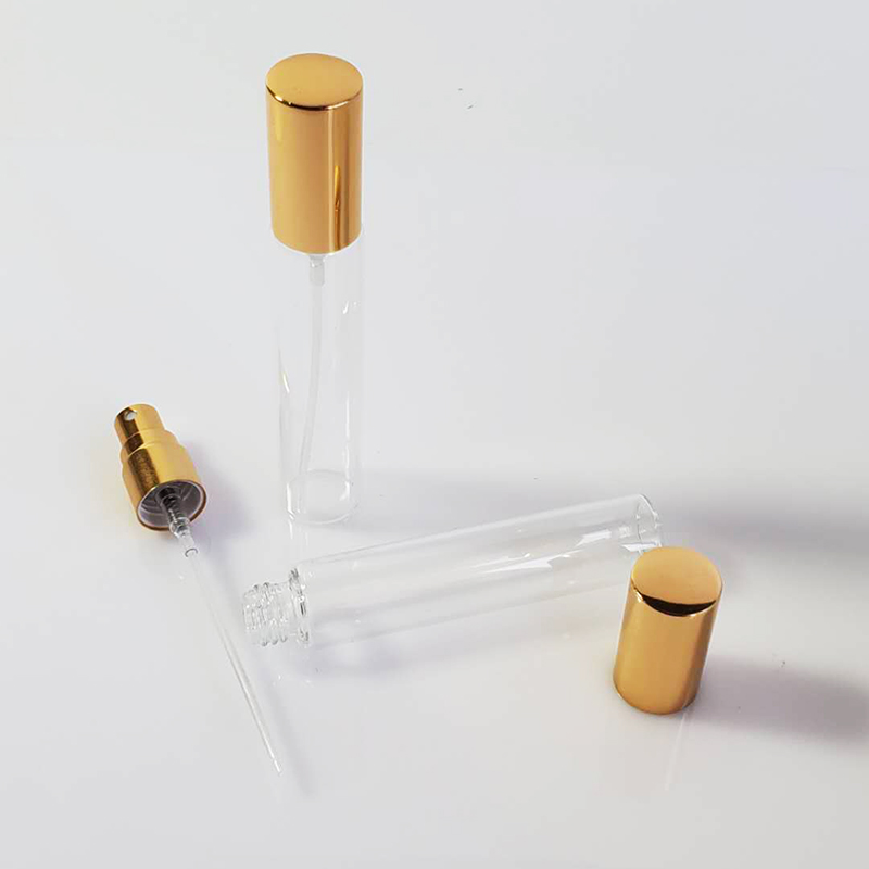 5ml 10ml 15ml 20ml Empty Black Luxury Aluminum Cap Glass Diffuser Perfume Bottle With Box Packaging