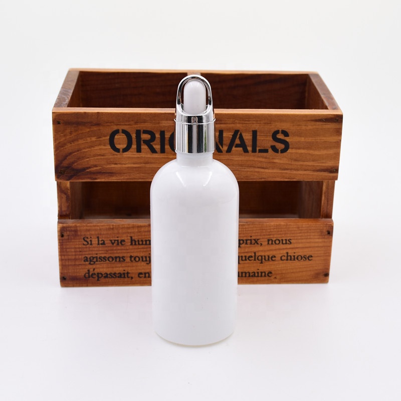 5ml 10ml 15ml 20ml High quality fancy child proof white glass dropper bottle bottles essential oil container for lotion serum