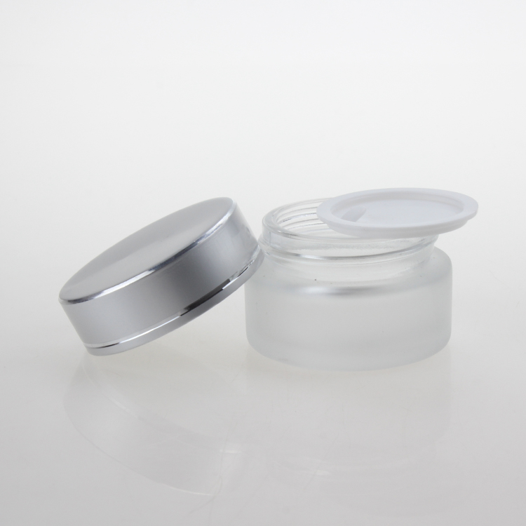 5ml 10ml 15ml 20ml clear lip balm container glass, cream jar cosmetic jar with aluminum lid
