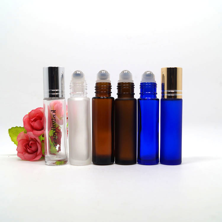 5ml 10ml 15ml 20ml glass roll on bottles as empty lip balm containers for body oil