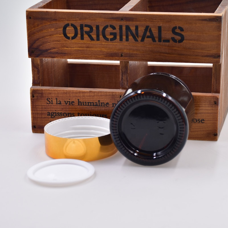 5ml/10ml/15ml/25ml/30ml/50ml/100ml cosmetic packaging cream skincare packaging round amber glass bottle