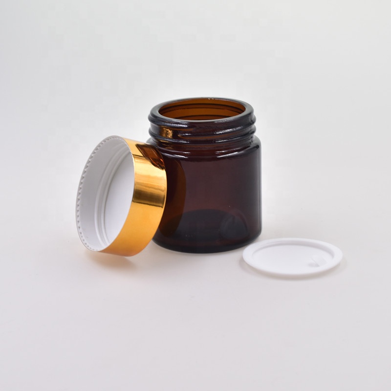 5ml/10ml/15ml/25ml/30ml/50ml/100ml liter glass jar cream skincare packaging round amber glass jar