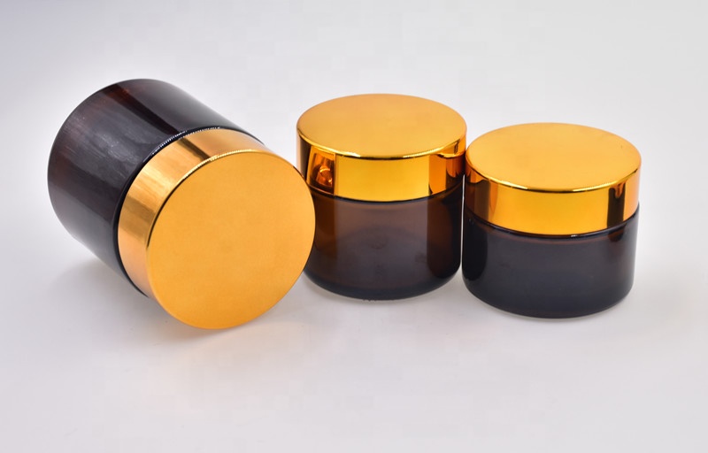 5ml/10ml/15ml/25ml/30ml/50ml/100ml liter glass jar cream skincare packaging round amber glass jar