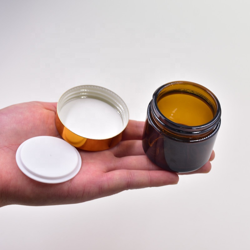 5ml/10ml/15ml/25ml/30ml/50ml/100ml liter glass jar cream skincare packaging round amber glass jar