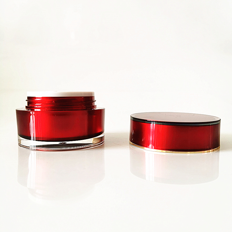 5ml 10ml 15ml 30g 50g Wine red straight round bottle cosmetic packaging plastic jars face cream jar can print logo