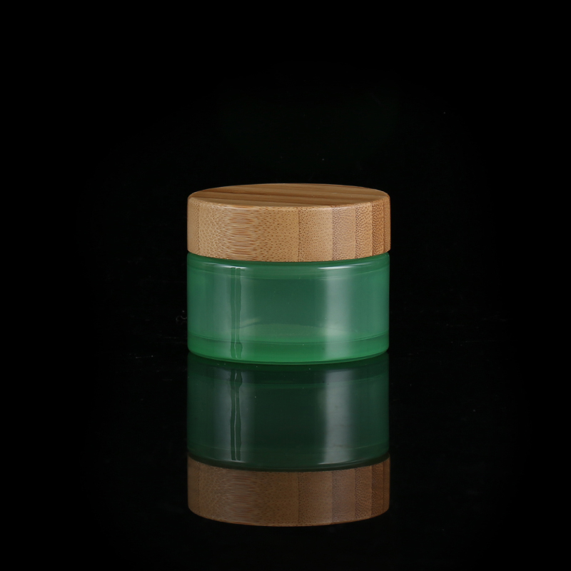 5ml 10ml 15ml 30ml 50ml 100ml 150ml 200ml white Skin Cream Jar Glass Bamboo Lid Cosmetic Cream Jar with Plastic Inner