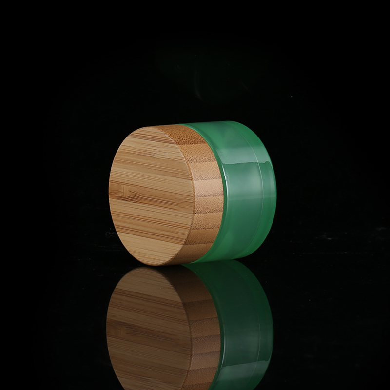 5ml 10ml 15ml 30ml 50ml 100ml 150ml 200ml white Skin Cream Jar Glass Bamboo Lid Cosmetic Cream Jar with Plastic Inner