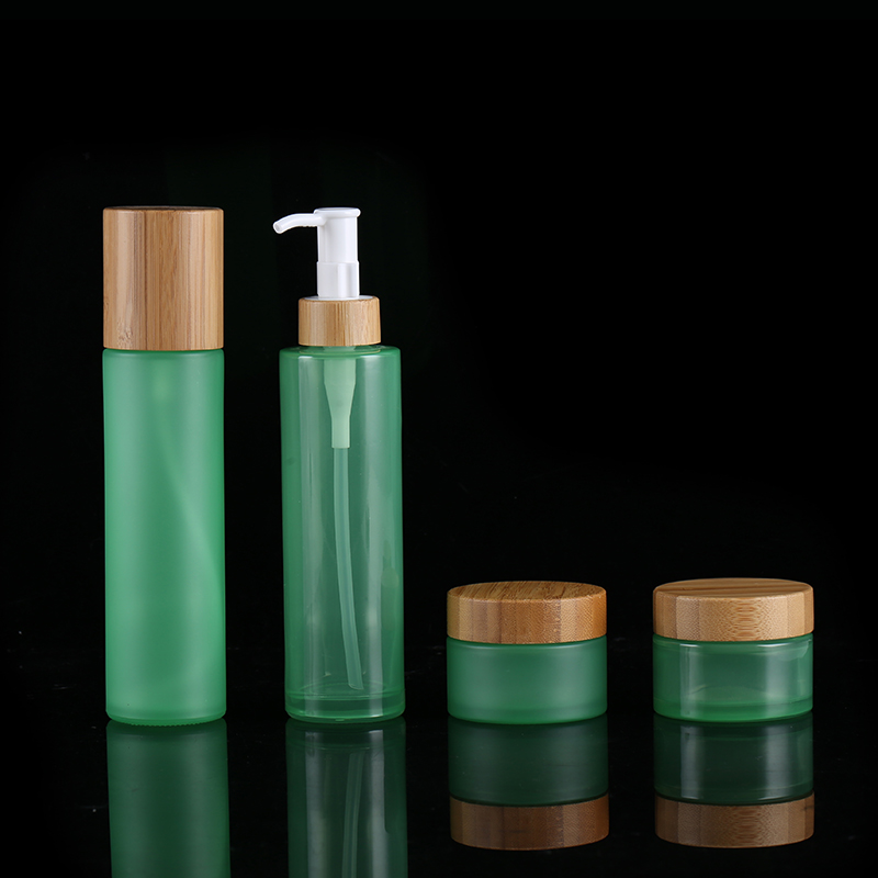 5ml 10ml 15ml 30ml 50ml 100ml 150ml 200ml white Skin Cream Jar Glass Bamboo Lid Cosmetic Cream Jar with Plastic Inner