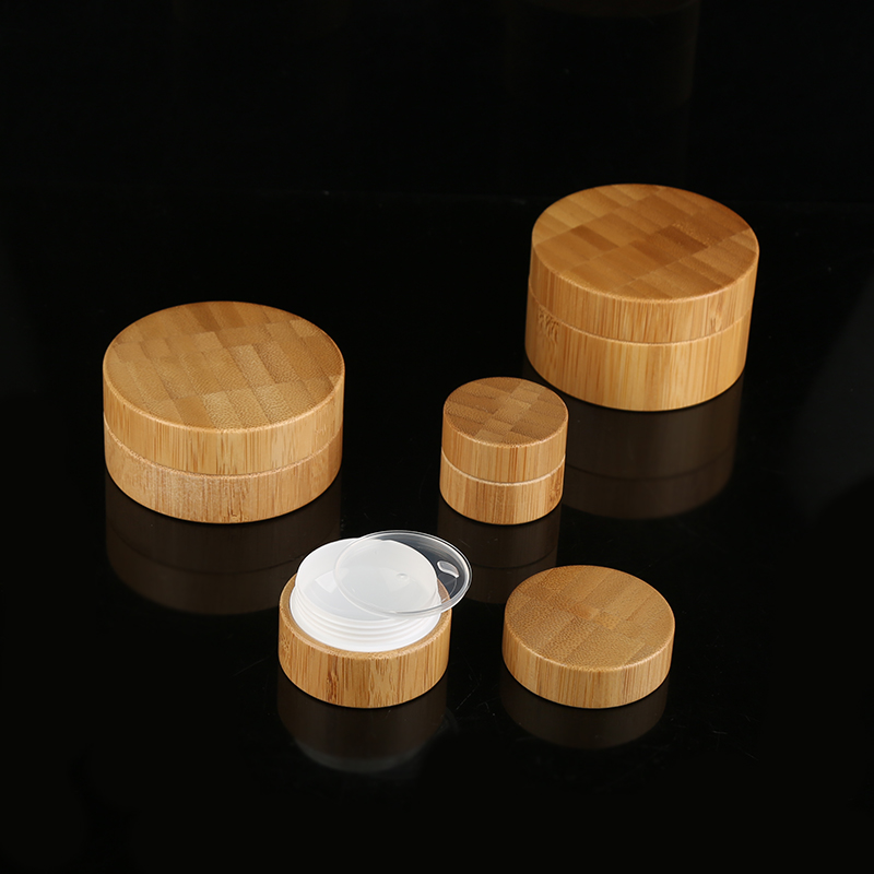5ml 10ml 15ml 30ml 50ml 100ml 200ml Plastic Skin Care Cream Jar with Bamboo Wood Lid