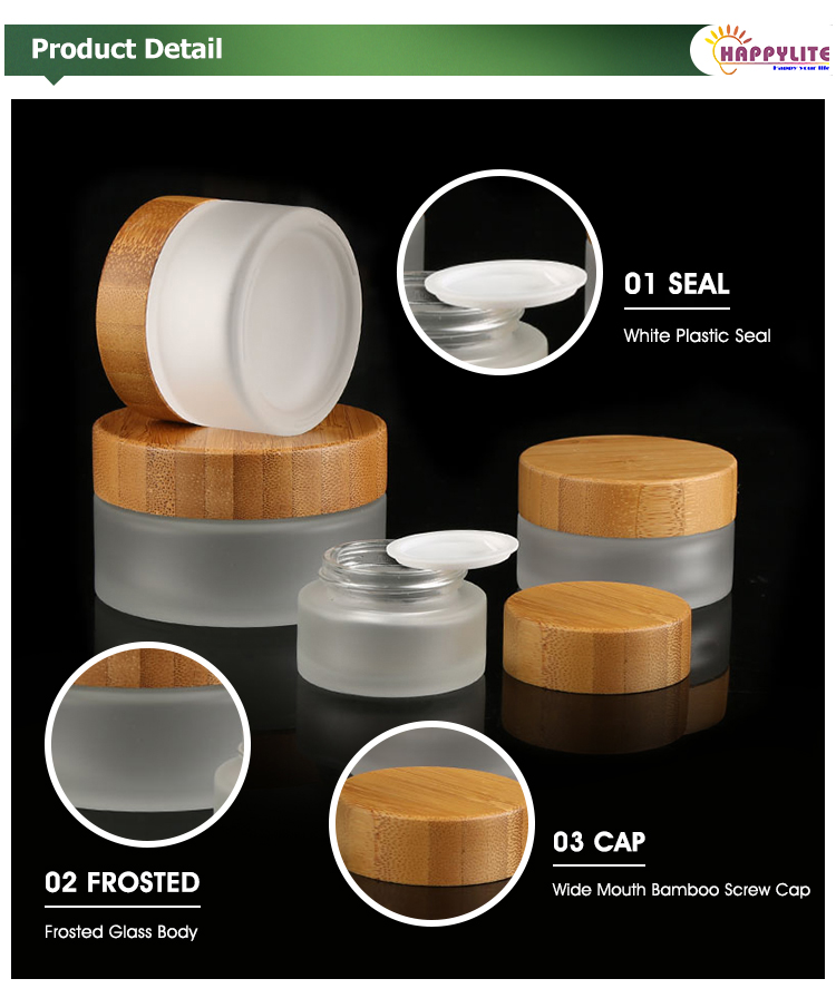 5ml 10ml 15ml 30ml 50ml 100ml 200ml Plastic Skin Care Cream Jar with Bamboo Wood Lid