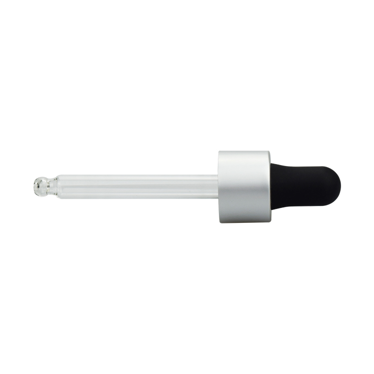 5ml 10ml 15ml 30ml 50ml 100ml Cosmetic clear glass essential oil bottle with silver aluminum dropper cap