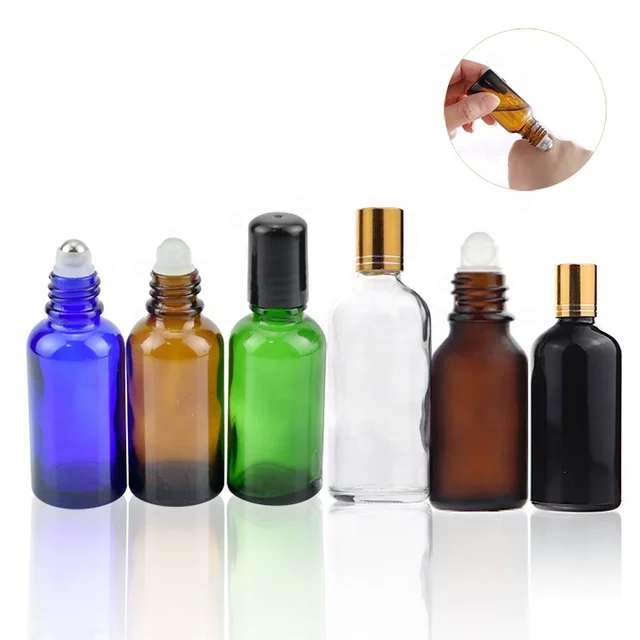 5ml 10ml 15ml 30ml 50ml 100ml Glass Gold Essential Oil Perfume Roller Bottle