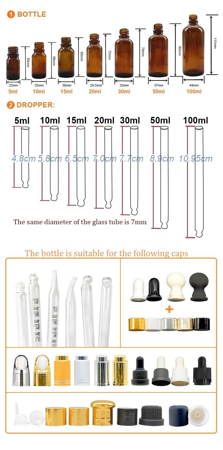 5ml 10ml 15ml 30ml 50ml 100ml Glass Gold Essential Oil Perfume Roller Bottle