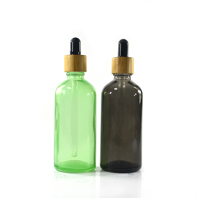 5ml 10ml 15ml 30ml 50ml 100ml Painting Glass Dropper Bottle With Bamboo Cap For Essential Oil