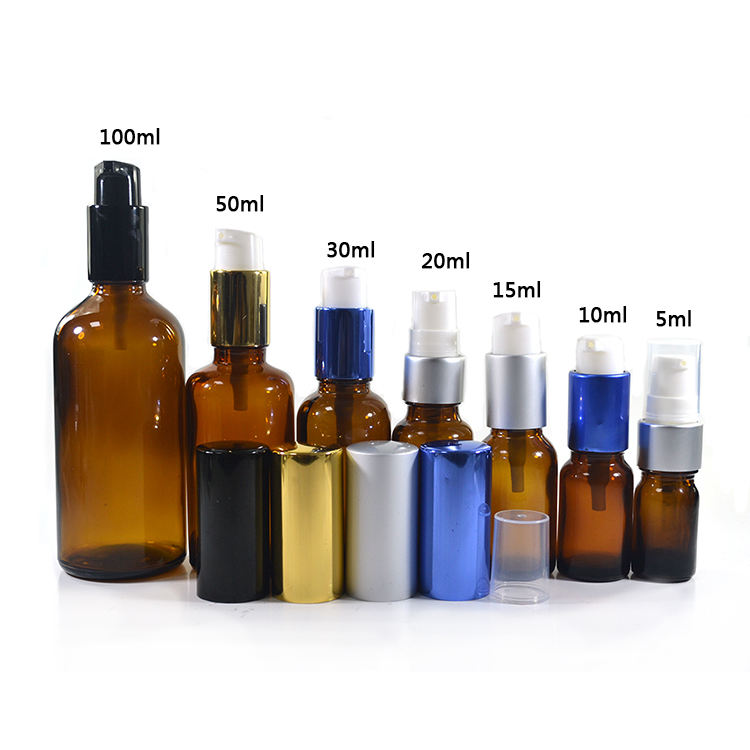 5ml 10ml 15ml 30ml 50ml 100ml clear green amber cobalt blue black frosted glass perfume serum bottle with mist spray pump cap