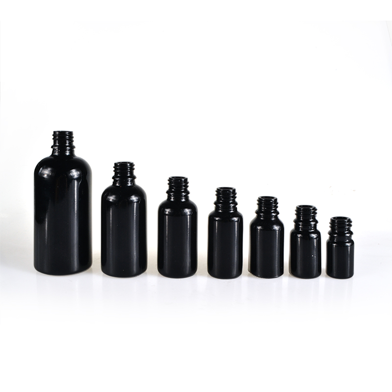 5ml 10ml 15ml 30ml 50ml 100ml dark violet black glass essential oil bottle with dropper tamper childproof cap