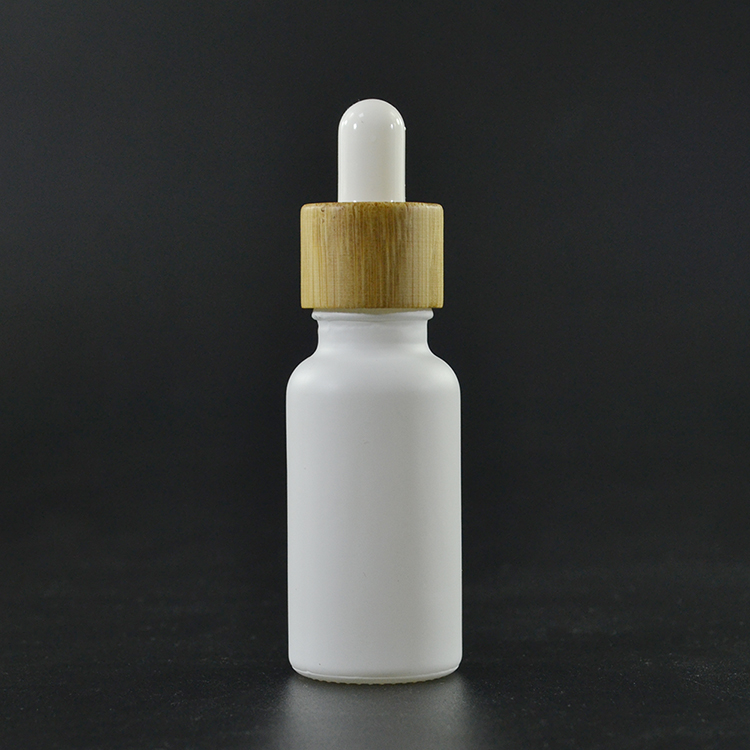 5ml 10ml 15ml 30ml 50ml 100ml essential oil matte white glass dropper bottle with bamboo cap