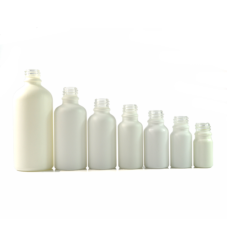 5ml 10ml 15ml 30ml 50ml 100ml essential oil matte white glass dropper bottle with bamboo cap