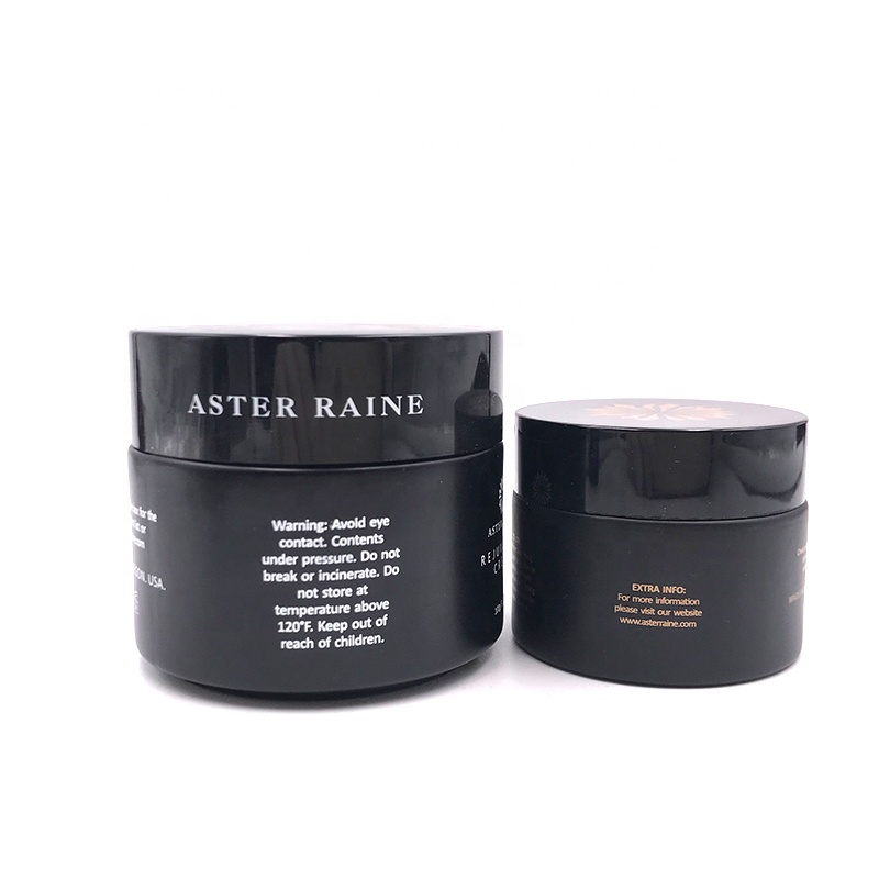 5ml 10ml 15ml 30ml 50ml 100ml matte black wide mouth cream glass jar 1oz black cream glass jar with black plastic lid