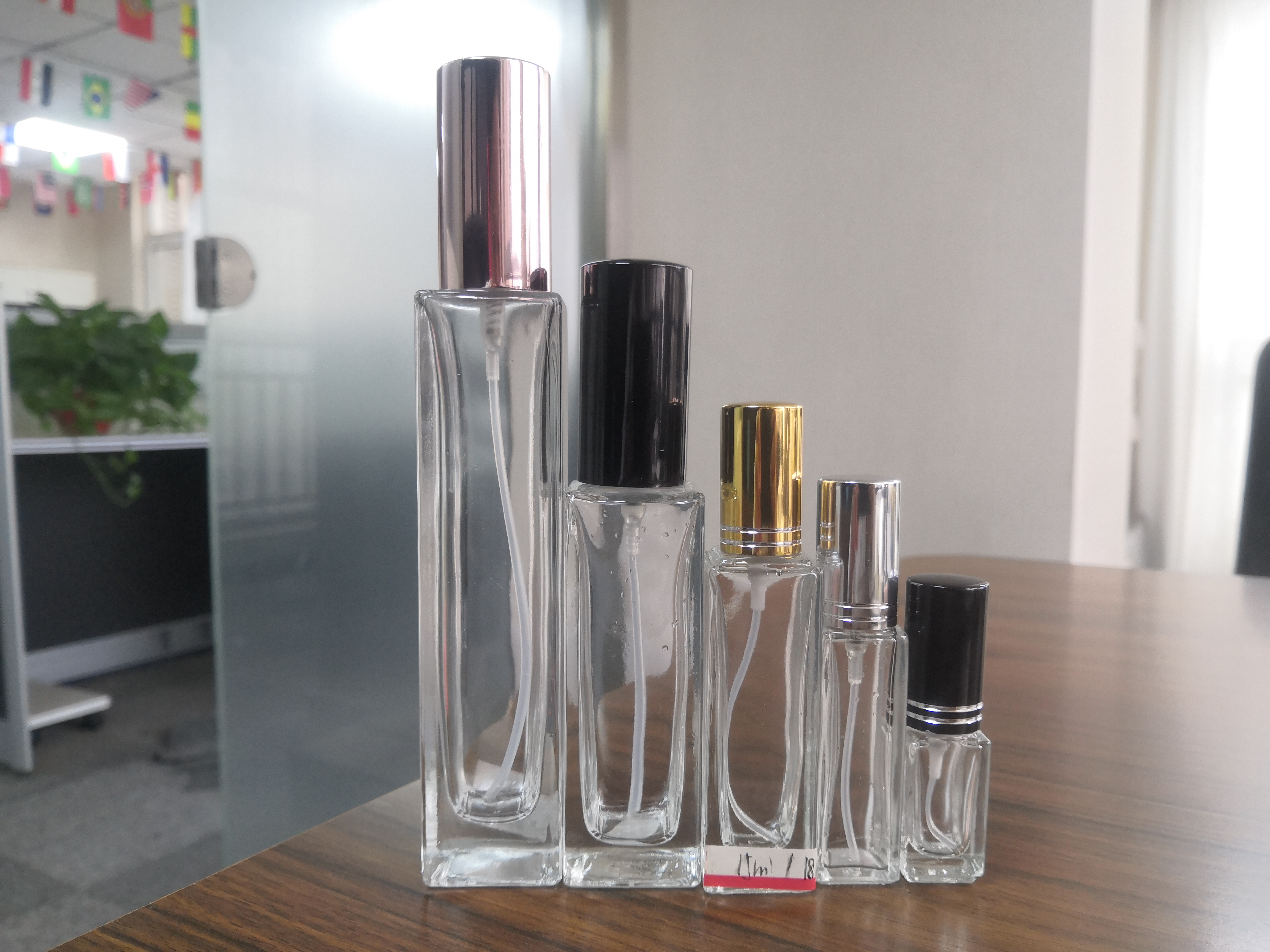 5ml 10ml 15ml 30ml 50ml 100ml slender pocket essential oil rectangle glass perfume bottles