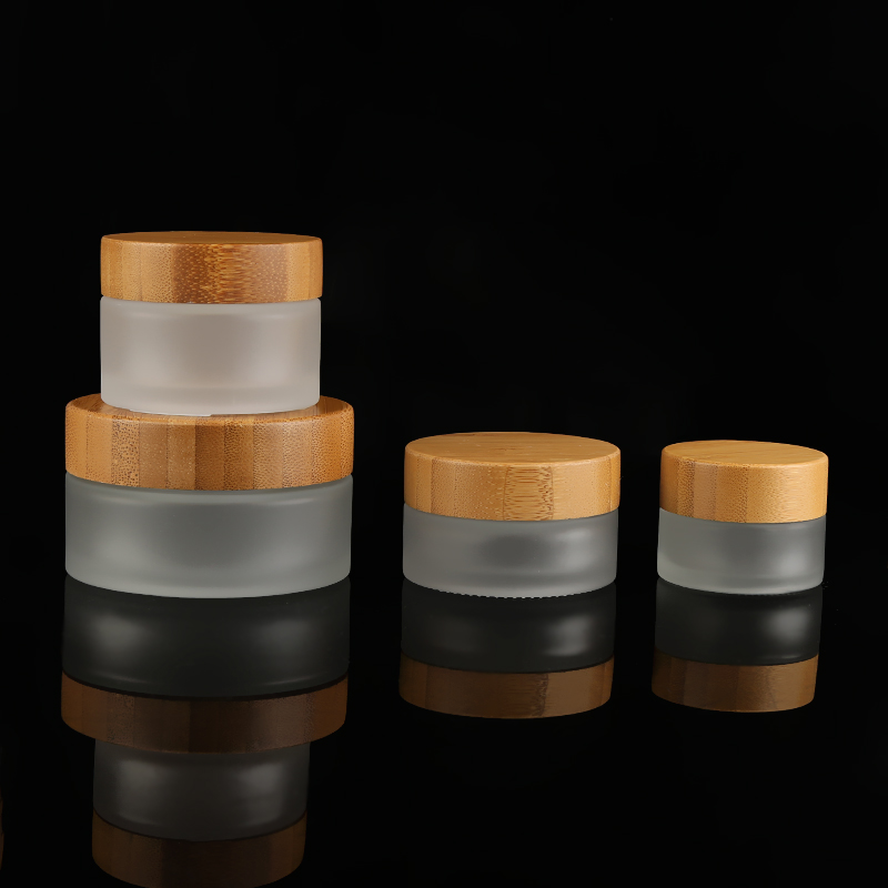 5ml 10ml 15ml 30ml 50ml 100ml200ml  bamboo lid with glass cream jars cream jar glass glass cream containers cosmetic jar