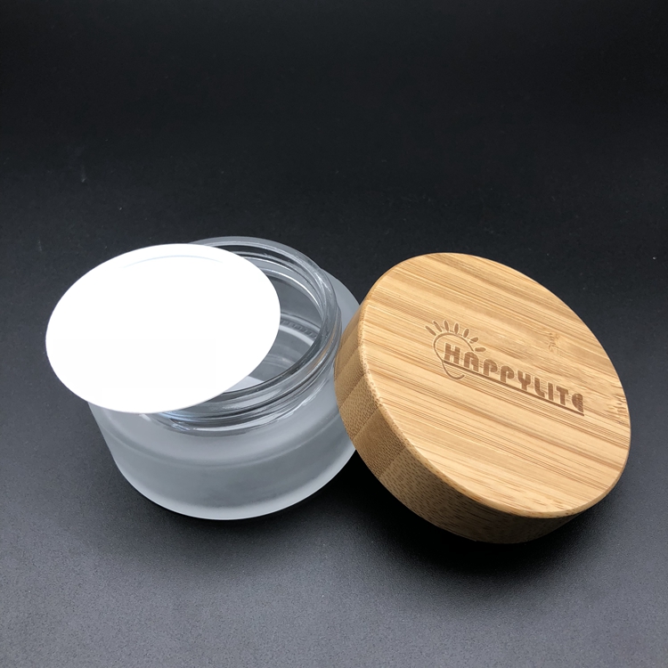 5ml 10ml 15ml 30ml 50ml 100ml200ml cosmetic glass jar frosted glass jar with bamboo lid