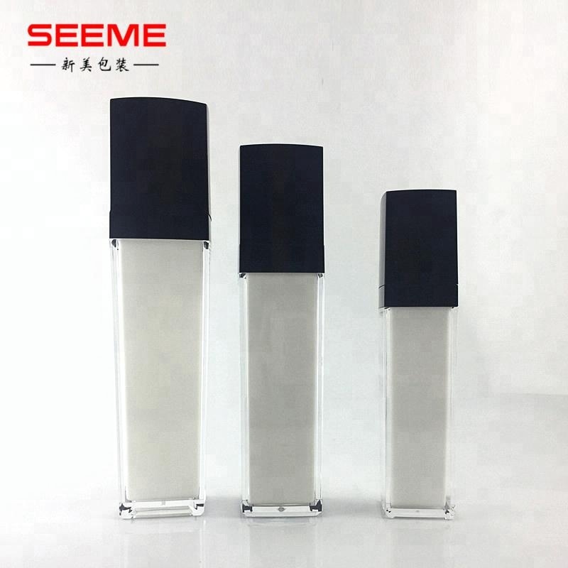 5ml 10ml 15ml 30ml 50ml Square acrylic jars and bottle for cosmetic cream packaging
