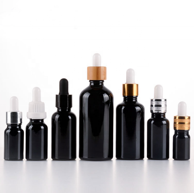 5ml 10ml 15ml 30ml Black Glass Empty Eye Dropper Bottles