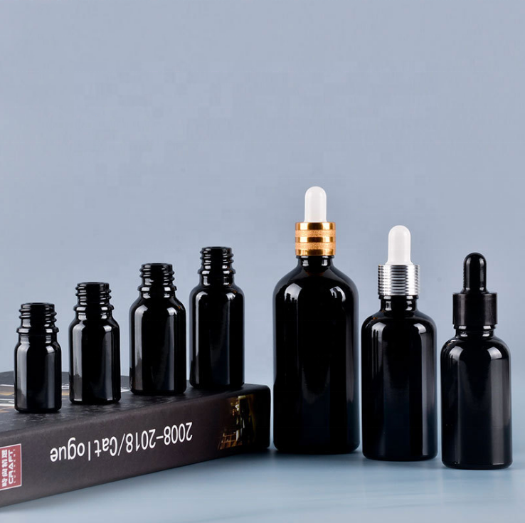 5ml 10ml 15ml 30ml Black Glass Empty Eye Dropper Bottles