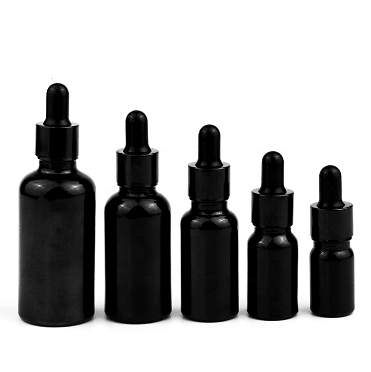 5ml 10ml 15ml 30ml Black Glass Empty Eye Dropper Bottles