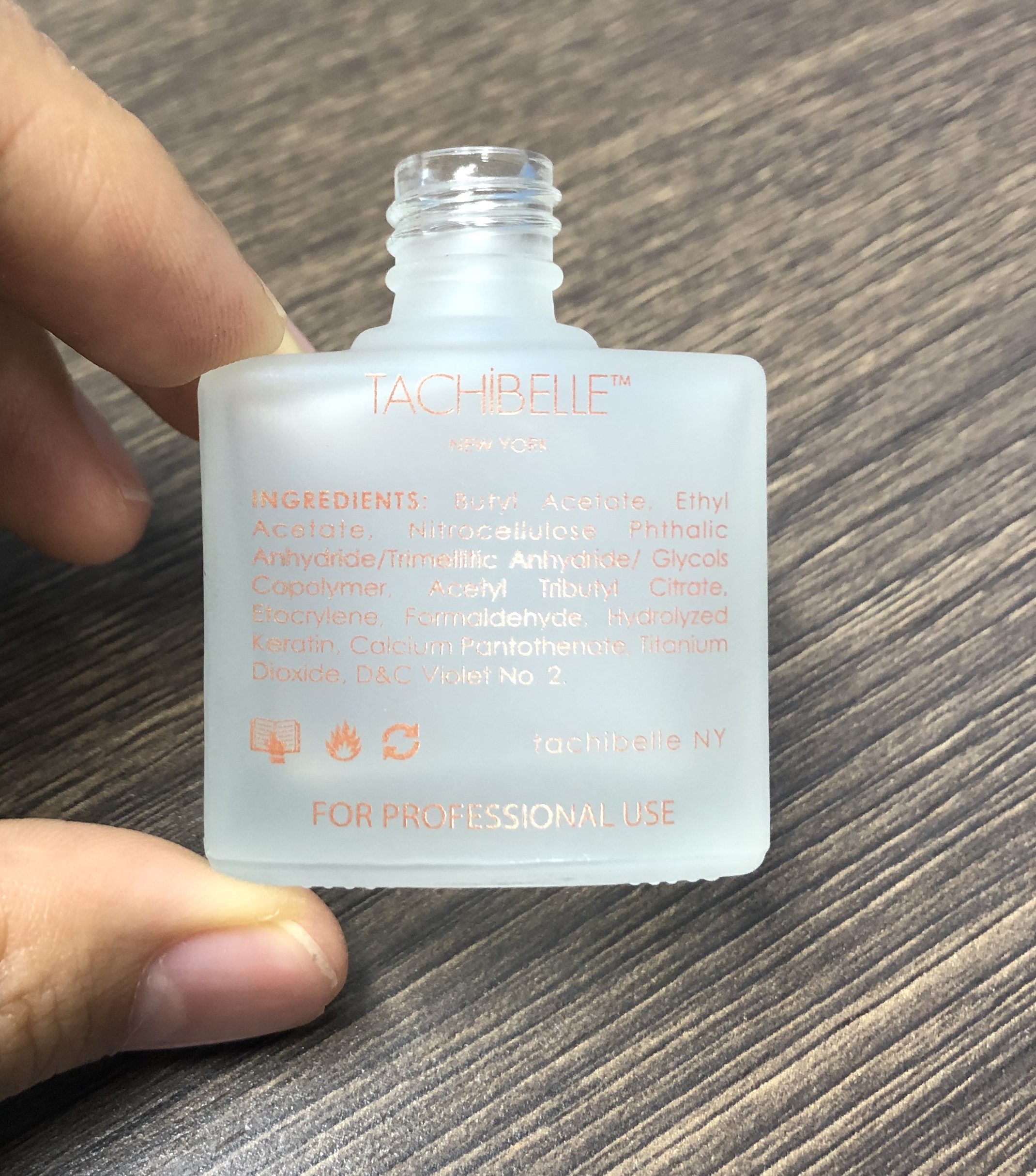 5ml 10ml 15ml 30ml frosted clear nail polish glass bottle with 13mm neck finish and rose golden foil printing