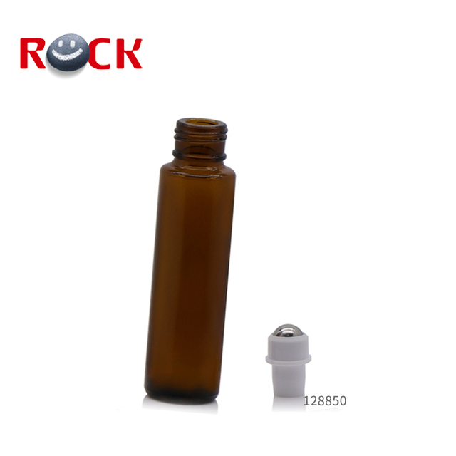 5ml 10ml 15ml Amber Glass Roll On Bottles with stainless steel roller ball for essential oil perfume