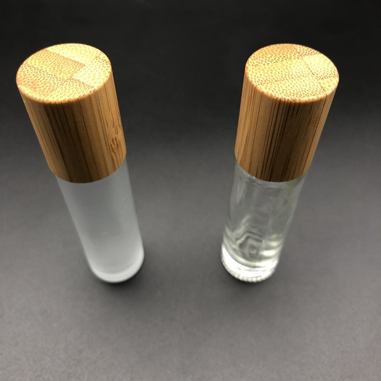 5ml 10ml 15ml Bamboo Roll on Perfume Bottle Essential Oil Glass Roller Bottle with Bamboo Cap Stainless Steel Ball