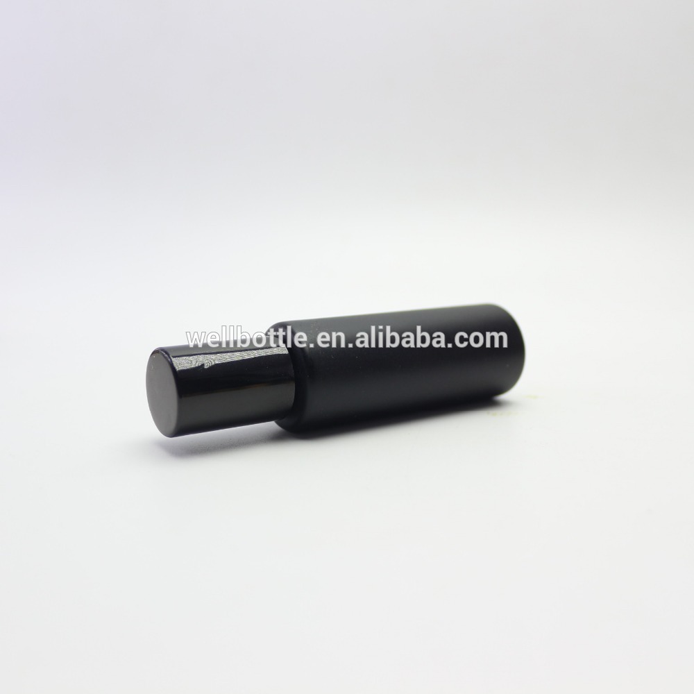 5ml 10ml 15ml Black matte glass roll on bottles black frosted glass roller ball bottles Roller-017RL
