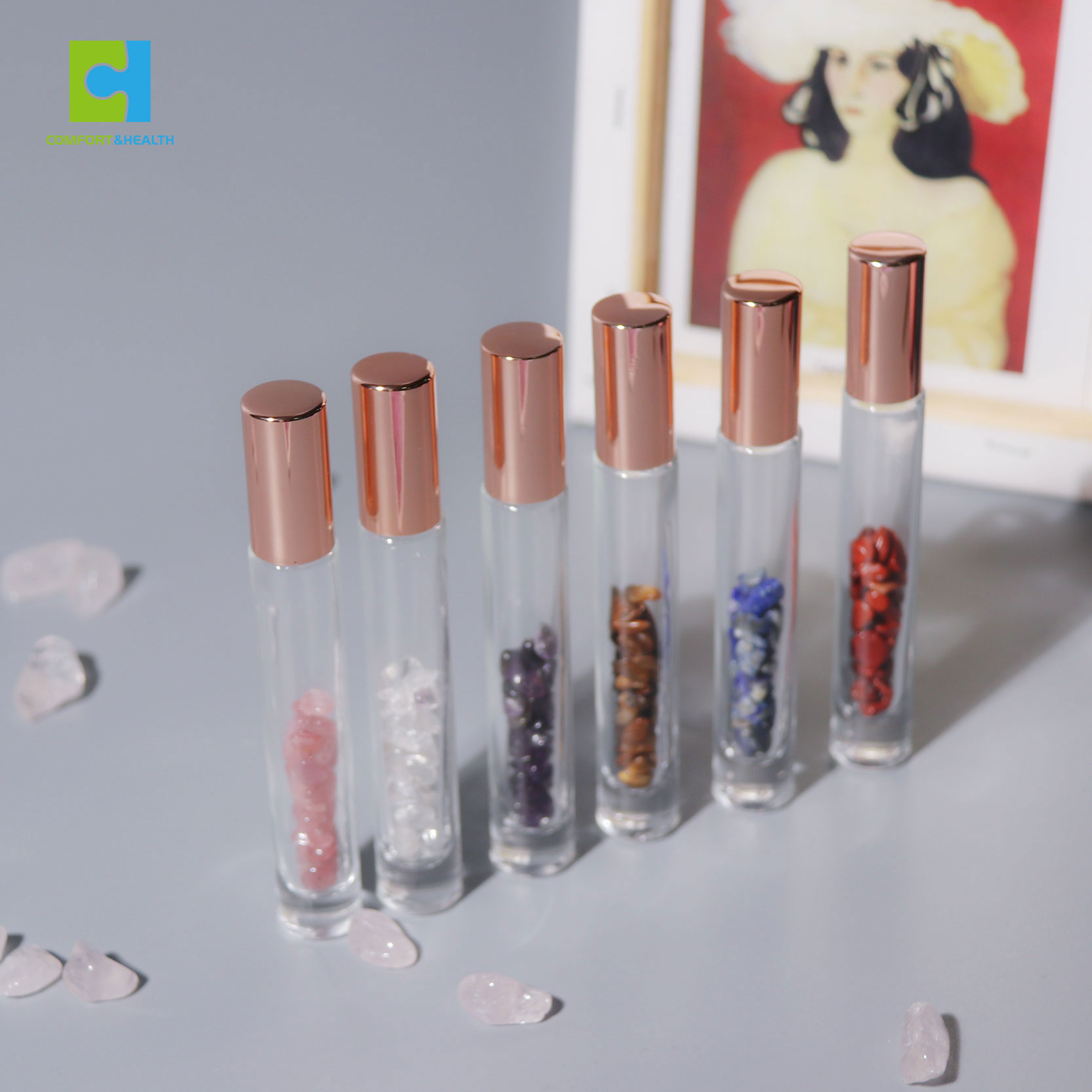 5ml 10ml 15ml Crystal Perfume Face Roller Essential Oil Bottle