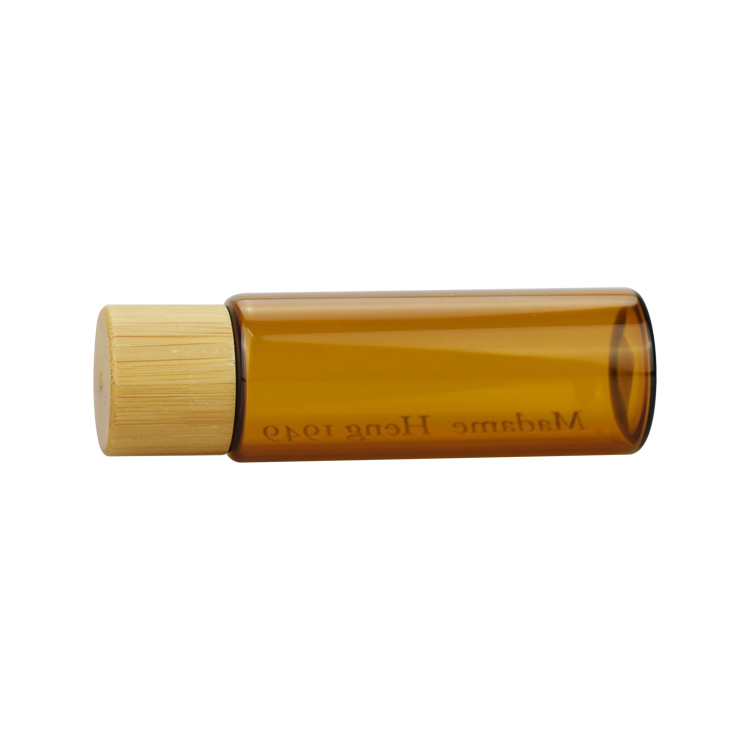 5ml 10ml 15ml amber glass bottles with bamboo caps essential oil amber bottle wholesale