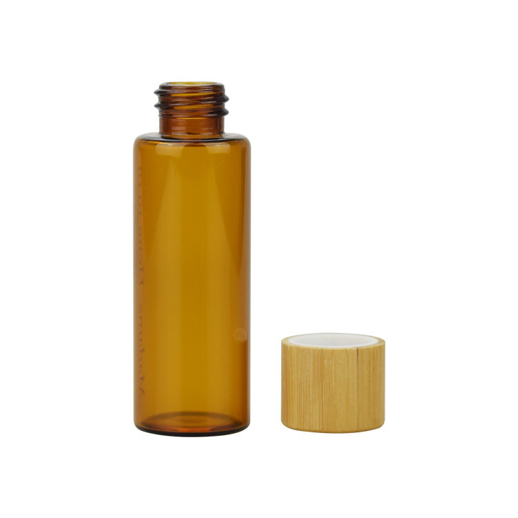 5ml 10ml 15ml amber glass bottles with bamboo caps essential oil amber bottle wholesale