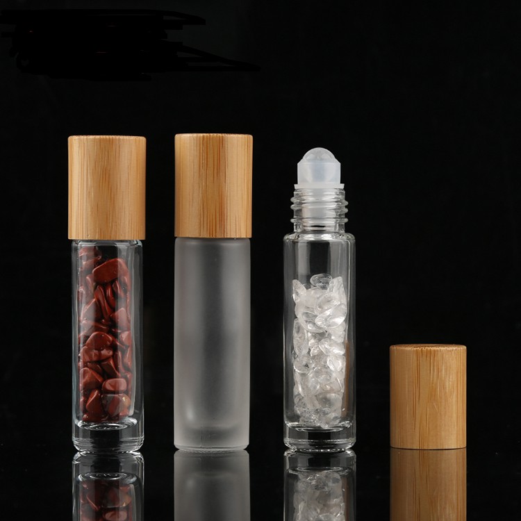 5ml 10ml 15ml bamboo roll on bottle with Steel Ball glass roll-on bottles