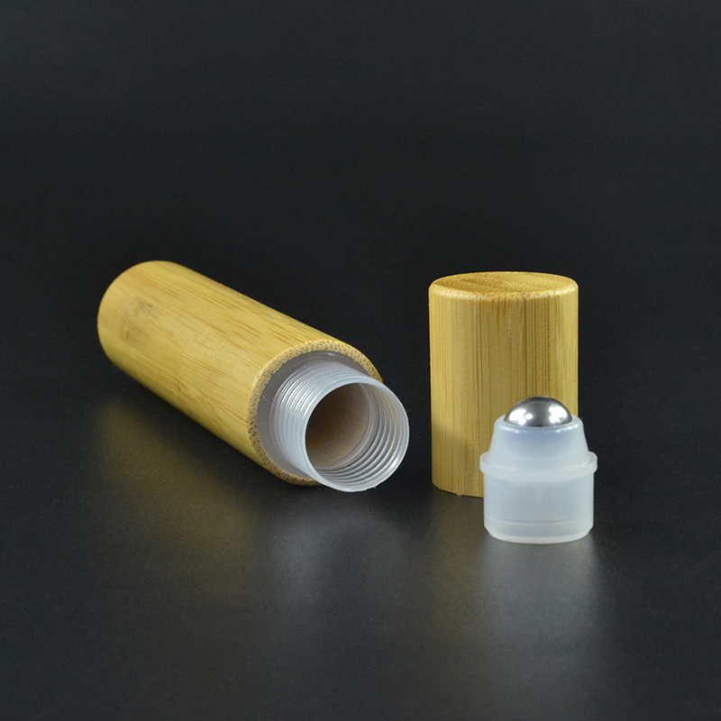 5ml 10ml 15ml bamboo roll on bottle with steel ball