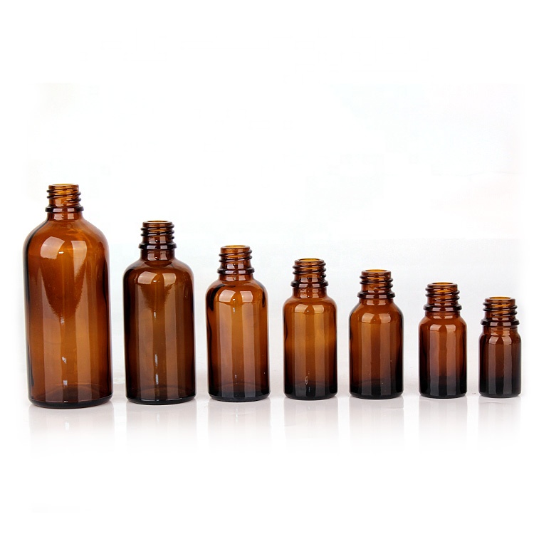 5ml 10ml 15ml brown glass bottle for essential oil with gold dropper lid