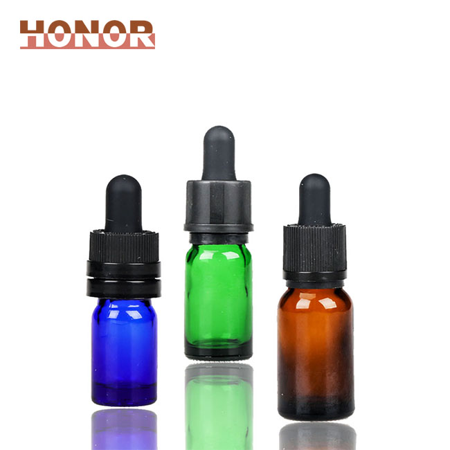 5ml 10ml 15ml dropper glass bottle childproof essential oil bottle amber/green/blue/white cbd cosmetic packaging with CR pipette