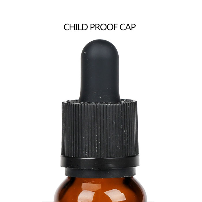 5ml 10ml 15ml dropper glass bottle childproof essential oil bottle amber/green/blue/white cbd cosmetic packaging with CR pipette