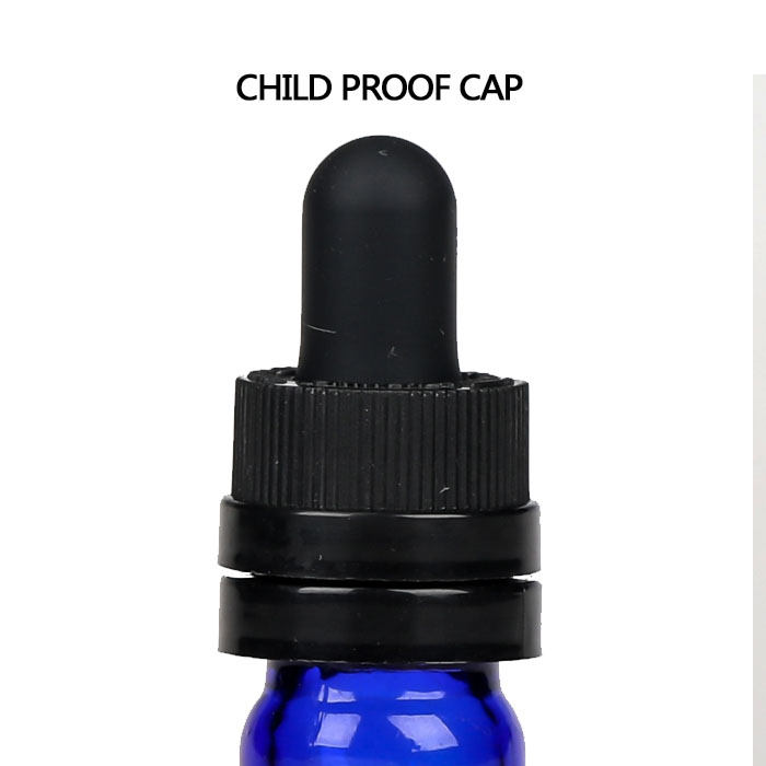 5ml 10ml 15ml dropper glass bottle childproof essential oil bottle amber/green/blue/white cbd cosmetic packaging with CR pipette
