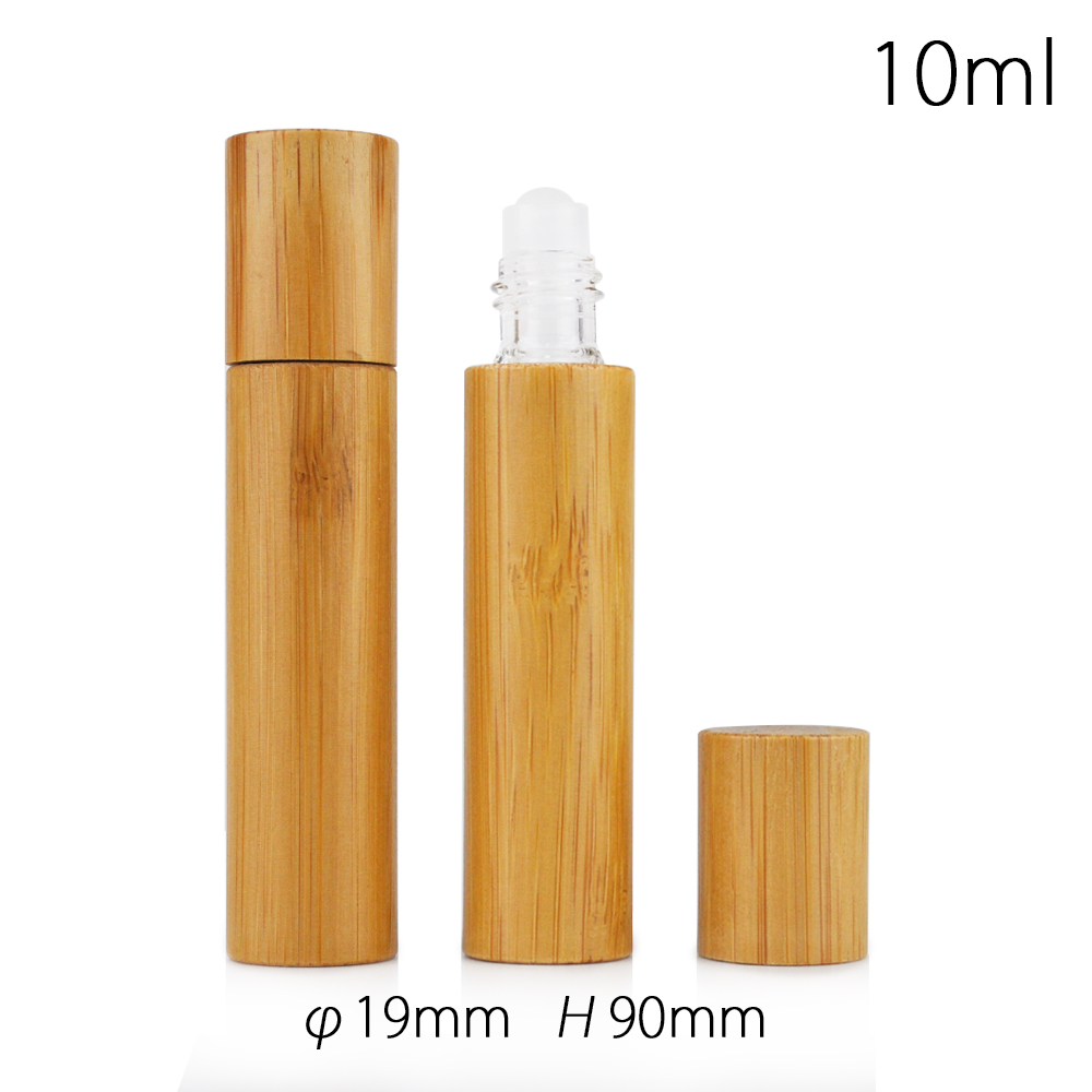 5ml 10ml 15ml eco friendly packaging wood essential oil bamboo roller bottle with metal roller ball with engraving