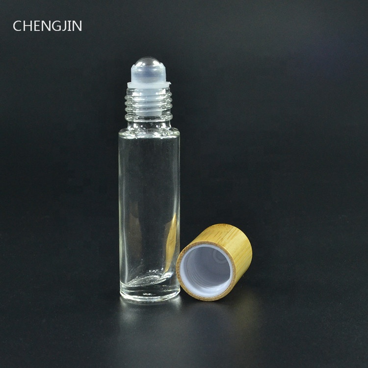 5ml 10ml 15ml eco friendly wooden bamboo perfume roll on bottle with metal glass roller ball