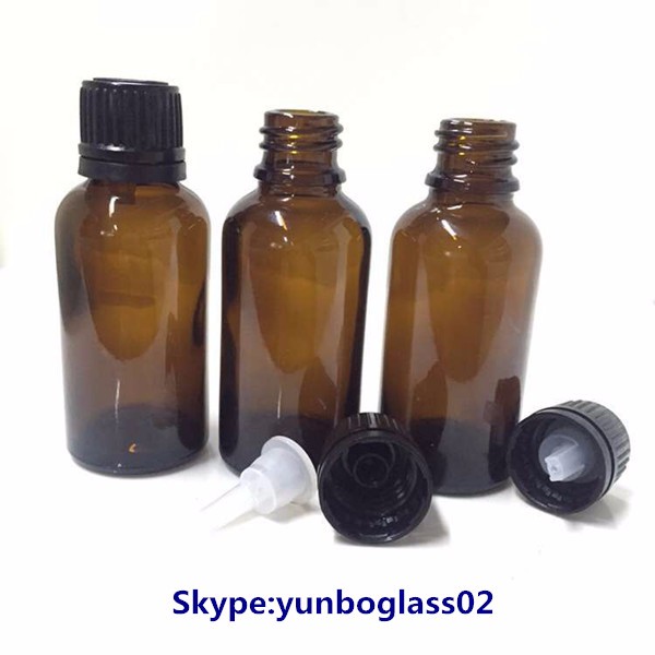 5ml 10ml 15ml glass amber essential oil 30 ml glass dropper bottle for aroma with tamper proof cap
