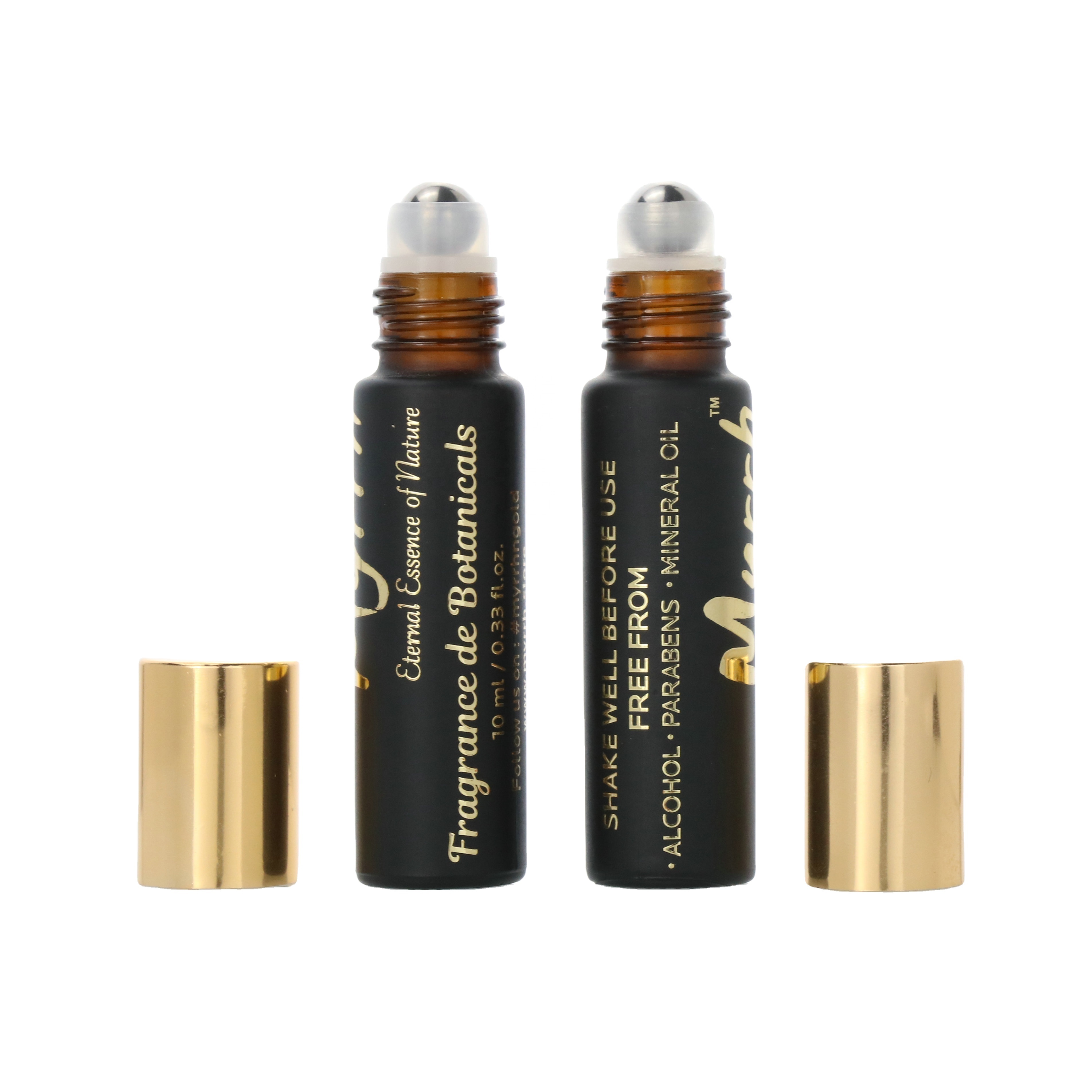 5ml 10ml 15ml matte black amber blue clear roll on glass bottles with metal ball 1/3 oz for perfume oil cosmetic packaging