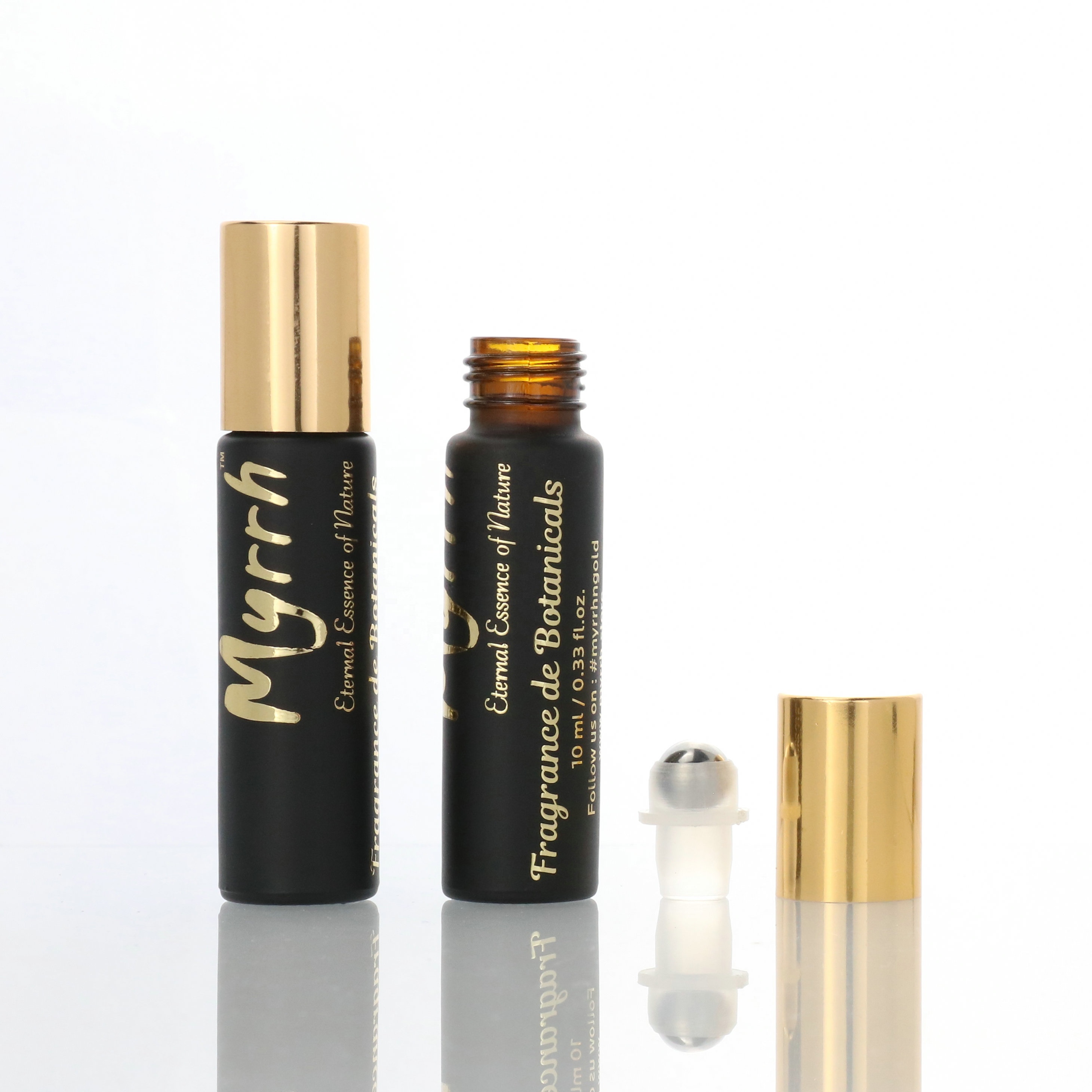 5ml 10ml 15ml matte black amber blue clear roll on glass bottles with metal ball 1/3 oz for perfume oil cosmetic packaging